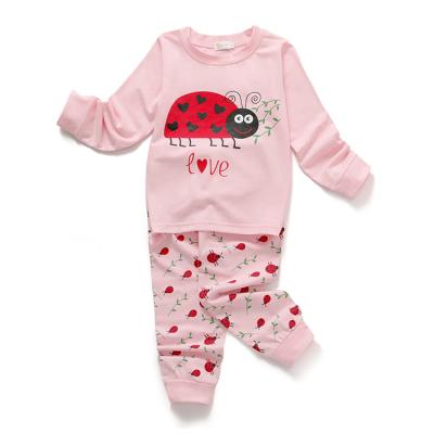 China Little and Big Girls Thermal Ladybug 100% 2 Piece Cotton Sleepwear Sets Printing Girls Pajama Pants for sale