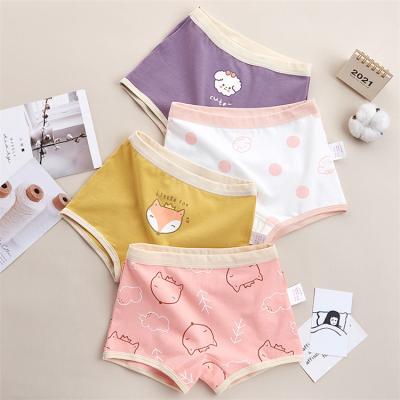 China 4pcs Pack Cotton Boxer Briefs Breathable Safety Girl Pants Cute Printing Soft Child Underwear Girl for sale