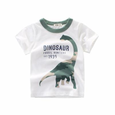 China 2021 Breathable Casual Short Sleeve Cute O-Neck Cotton T Shirt For Kids Boy for sale