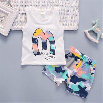 China Breathable Hot Selling Kids Girls Summer Clothes Two Piece Sleeveless Printed Set for sale