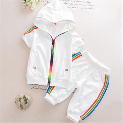 China Amazon New Comfortable Design Short Sleeve T-shirt And Pants Set Fashionable Kids Girls Clothing Sets Summer for sale