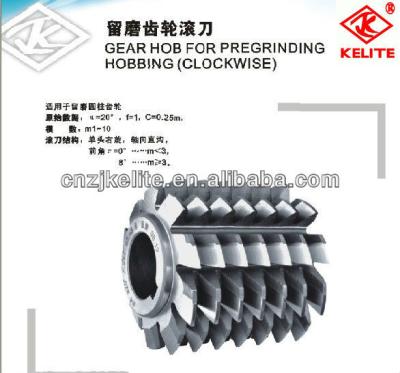 China Gear Hob GEAR HOB CUTTER FOR PREGRINDING HOBING (CLOCKWISE) for sale