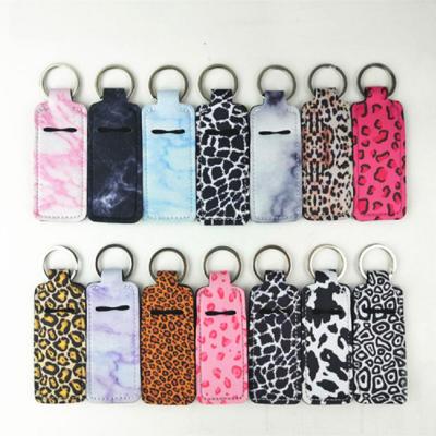 China Promotion RTS Safety Key Chain Set For Women Lip Pomade Stick Gloss Balm Holder Key Chain Marble Holder for sale