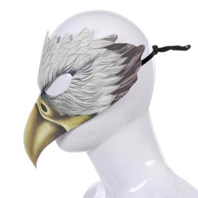 China Popular PU Halloween Occasion Carnival Party PU Leather Eagle Party Mask White for sale