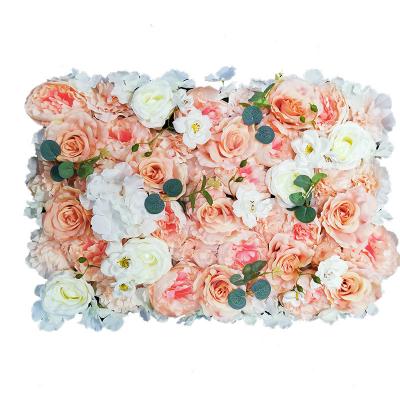 China Wedding Event party E07064-3 factory direct rose flower wall backdrop artificial flower white colorful wall panel for wedding decor for sale