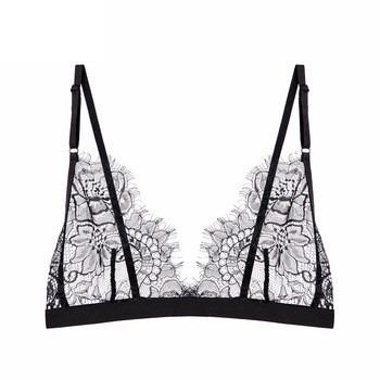 China Breathable Customized Sexy Transparent Lingerie Women Bra Set And Simple Mesh Set Bra And Underwear Set for sale