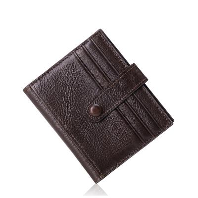 China 2022 Hot Selling Vintage Genuine Cowhide Leather Credit Card Holder Purse Men Slim Wallets for sale