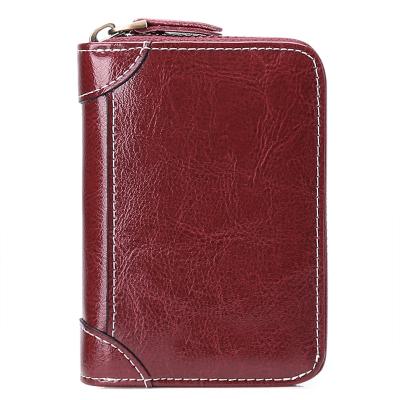 China RFID Credit Card Wallet Zipper Card Cases Holder For Men Women RFID Blocking Compact Size for sale