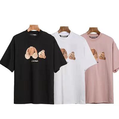 China Anti-Wrinkle Printing Bear Shorts Sleeve T-shirt Loose Luxury Cotton Plus Size O-neck Mens Shirts For Men Casual for sale