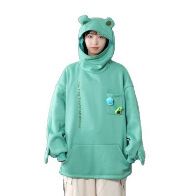 China High Quality Cotton Heavy Oversized Frog Full Zip Anti-wrinkle Women's Unisex Hoodies Custom Made for sale