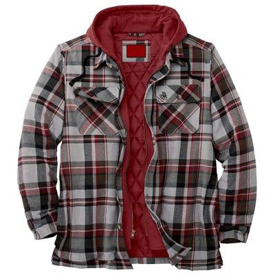 China Wholesale Fashion Breathable Zip Up Cotton Padded Outdoor College Plaid Winter Mens Hooded Jackets for sale