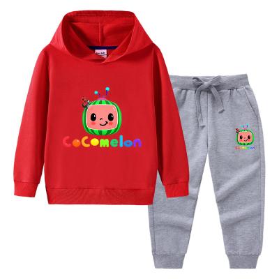 China Breathable Children Wear Baby Watermelon Loose Clothes Long Sleeve Hoodie Kids Clothing Sets for sale