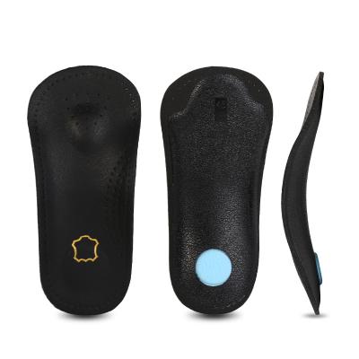 China Leather+Latex+PU Foam+Nylon manufacturer own production 3/4 arch support inner sole leather shoe inserts orthopedic medium and premium quality insoles for sale