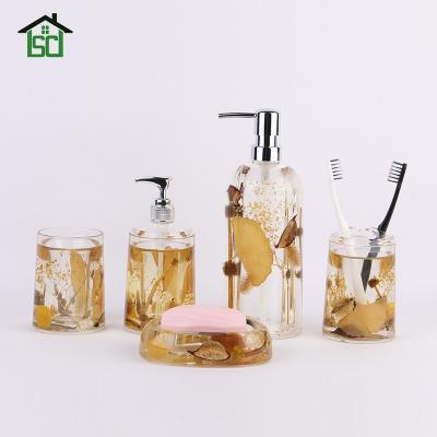 China Sustainable Plastic Bath Accessories Soap Dispenser Wall Mount Bathroom Fittings With Tooth Bush Holder for sale