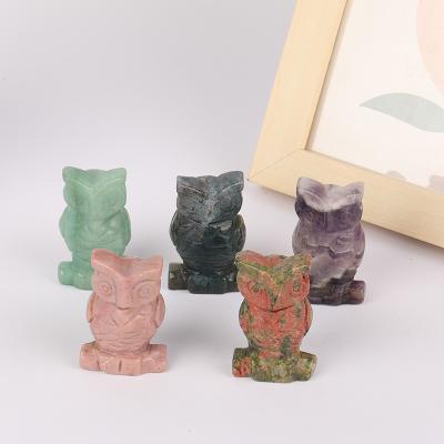 China China Premium Quality Natural Hand Cut Crystal Animal Owl For Decoration for sale