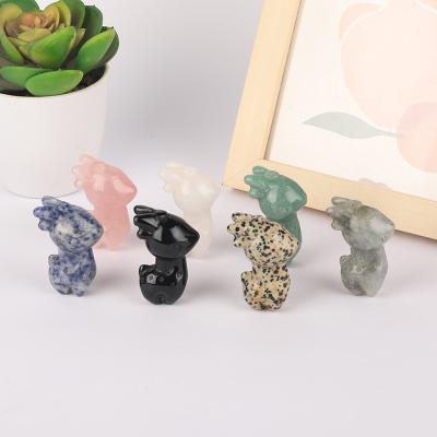 China China Customize Beautiful Natural Rough Fawn Shape Hand Carved Animal Shape Stone For Christmas Gift for sale