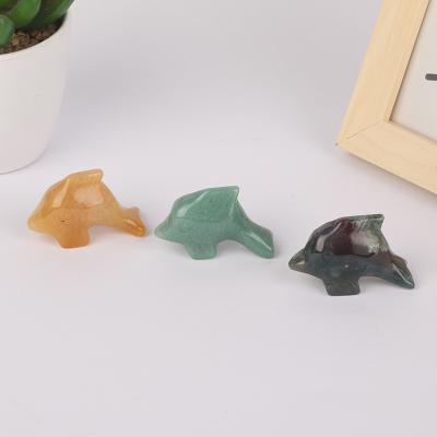 China Natural Crystal Animal Hand Carved Dolphin High Quality Healing Stone from China for Christmas Gift for sale