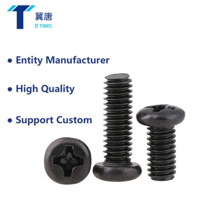 China Furniture & Factory Direct Sale DIN 7985 Pan Head Cross Recessed Black Construction Ball Screws for sale