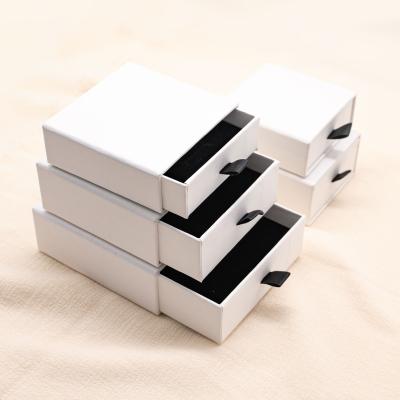 China Handmade Custom Paper Cardboard Sliding Drawer Bracelet Ring Earrings Jewellery Boxes Packaging Luxury Gift for Jewelry With Logo for sale