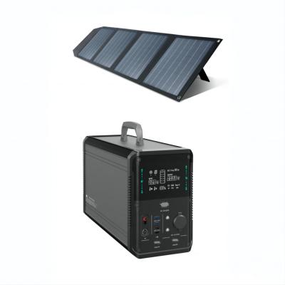 China Type C solar generator with panel completed set 145W solar panel panels and 1500W portable power stations combination for sale