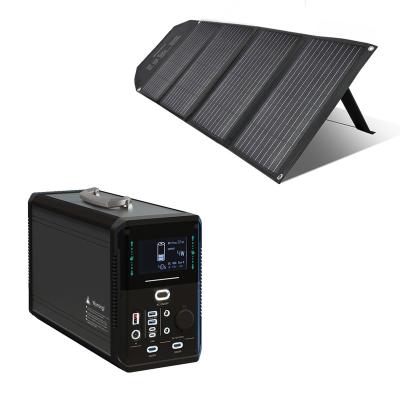 China Type C portable power station with solar AC output 110V 220V LiFePO4 battery 1075Wh portable solar generator for sale