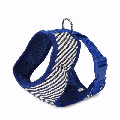 China Viable Pet Supplies Factory Wholesale Navy Style Pet Harness Navy Barred Back Adjustable Chest Puppy Harness for sale