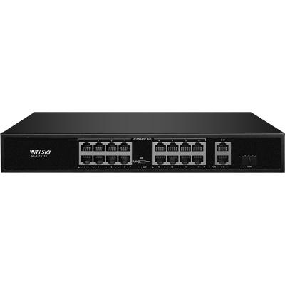 China POWER SUPPLY WIFISKY 10/100/1000M 16 Port Gigabit CCTV Network Ethernet Catv POE Optical Switch for sale