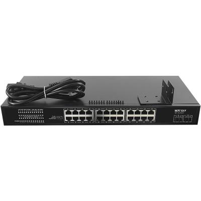 China POWER SUPPLY 2*10/100/1000M gigabit RJ45 port and 1*1000M SFP port 24 POE switch for sale