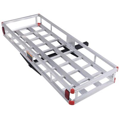 China Square Rear Mounted Folding Aluminum Rear Rack Basket Vehicle Cross Country Frame Luggage Trailer Carrier Cargo Trailer for sale