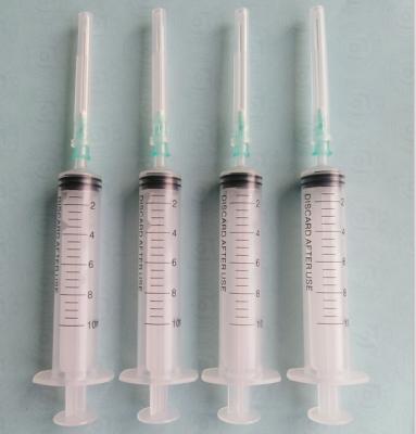 China 10ml medical sterile pp hypodermic syringe for single use with needle luer slip with needle for sale