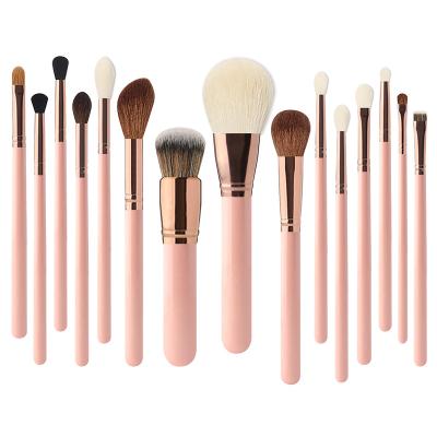 China Angular blush E4014 24Pcs Rose Gold makeup set brush set on chic pink handle maquillaj brochash brushes for sale