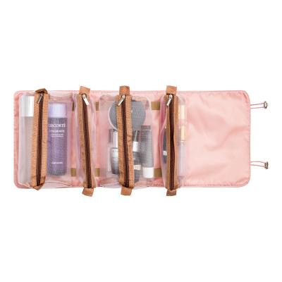 China Lady Hanging Roll-Up Makeup Bag Women Toiletry Travel Comsmetic Organizer Bag - 4 Removable Storage Bags for sale