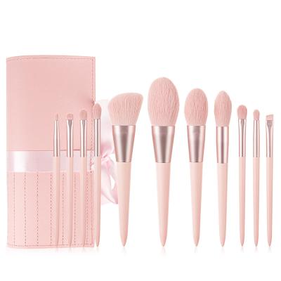 China Make up base A11045 Cosmetic Brushes Mini Cosmetic Kabuki Face Cleanser Brush Eye Makeup Brush Set Kolinsky Fluffy Pink Makeup Brush Set for sale