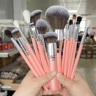 China Make Up Brushes A16016A Cosmetic Pink Custom Makeup Brushes 16PCS High Quality Synthetic Make Up Brushes Custom Logo for sale