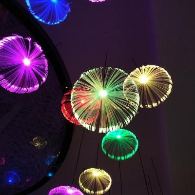 China Modern RGB Color Changing Fiber 20cm Height Holiday Light Fiber Optic Light Jellyfish Lamp for sale