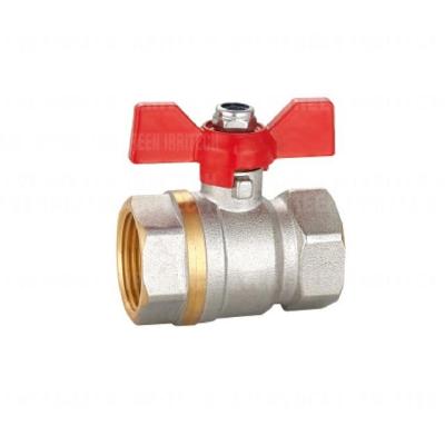 China Full IPS General Connectors Female Thread Left Brass Steel Ball Valve Lever Handle for sale