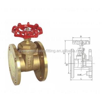 China General Forged Brass Water Flange Gate Valve for sale