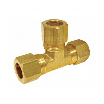 China Construction Brass Compression Equal Reducing Tee For Copper Pipe for sale