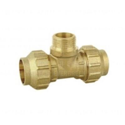 China Quick Male Construction Brass Compression Tee For Pe Hose for sale