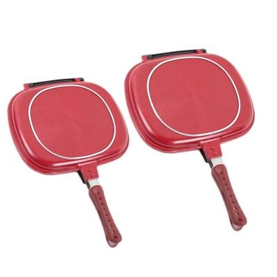 China Multi Function Sustainable Die Molded Double Face Non Stick Grill Pan Double Frying Pan for sale