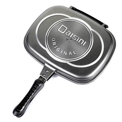 China Viable Factory Sale Direct Aluminum Die Casting Double Pan Double Grill Pan Frying for sale