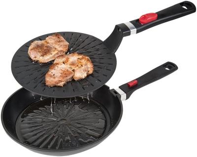 China Sustainable Greasy Free Frying Pan with Easy Detachable Clik Drip-Drop Dish for sale