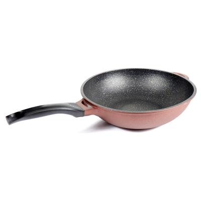 China Sustainable Hot Selling Aluminum Windproof 32cm Die-Casting Chinese Wok With Handle for sale