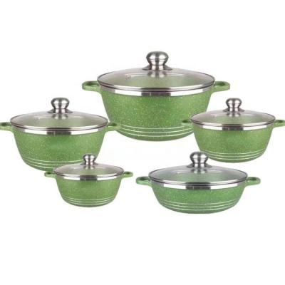 China China factory direct sale 10pcs sustainable non stick aluminum die cast casserole cookware set for sale