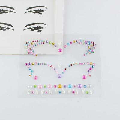 China Temporary iLemon Beauty Festival Face Jewels Eye Jewels Rhinestones Stick On Face Gems Makeup Glitter Sticker for sale