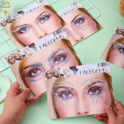 China Temporary Hot Sales Face Diamonds Tattoo Face Stones Sticker Eye Gem Stickers Makeup Party Decoration Glitter Creative Face Sticker for sale