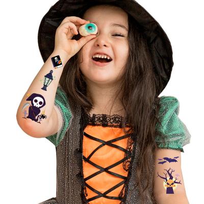 China Temporary Kids Non toxic Halloween temporary tattoos Face body waterproof halloween themed tattoo sticker goodie bag fillers party favors for sale