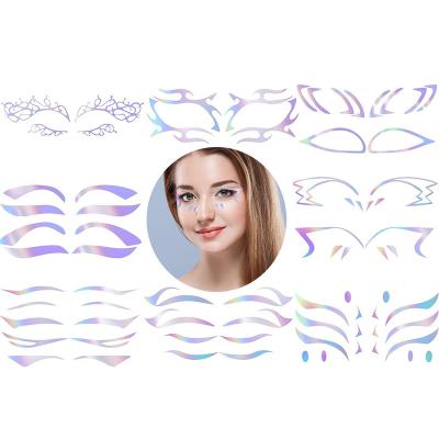 China Temporary Stage art sticker 5D eye makeup laser silver eyeliner sticker Self adhesive makeup face sticker for sale