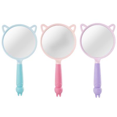 China Not Specified Beauty Tool Cute Pink Girls Makeup Portable Travel Handheld Mirror Custom Small Handheld Makeup Mirror for sale