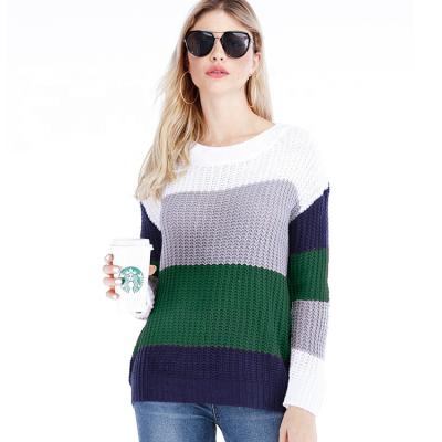 China Breathable 2021 Autumn Winter Women Sweater Sweater Women Loose Oversized Rainbow Sweater for sale